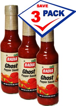 Badia Ghost Pepper Hot Sauce 5.2 oz Pack of 3